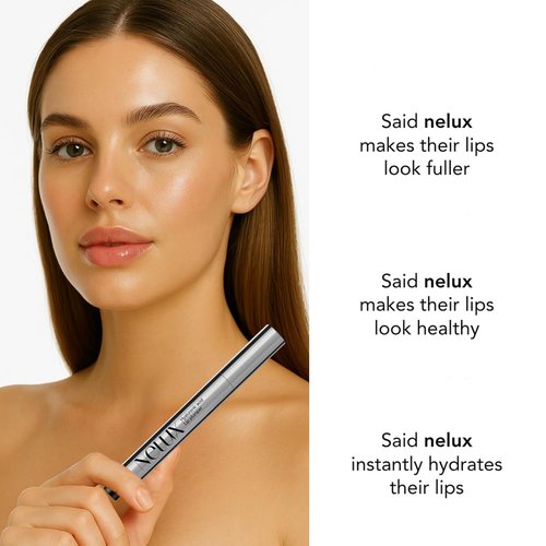 Nelux Hyaluronic Acid Lip Plumper - Instant Hydration & Fullness | Non-Sticky, Smooth Finish