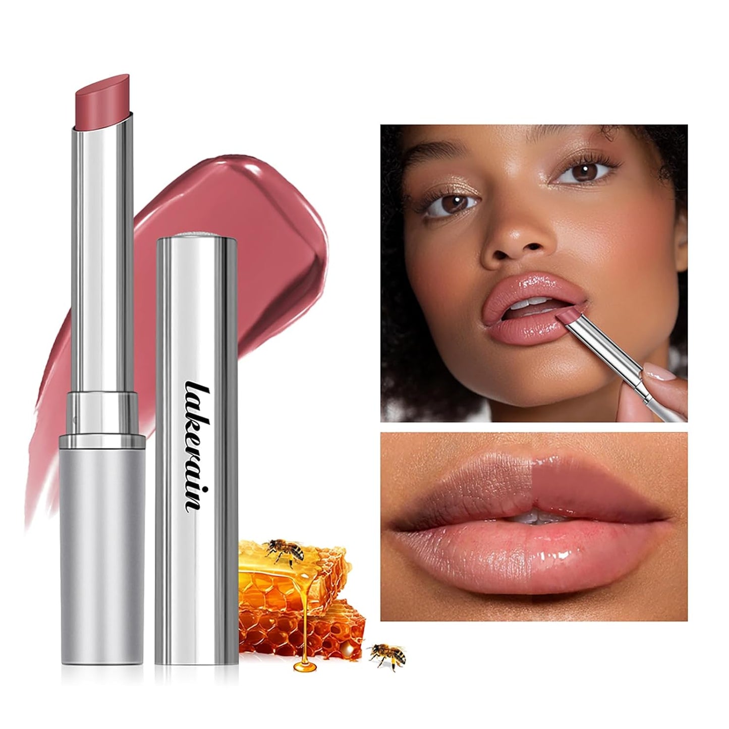 2PCS Honey Lipstick | Tinted Lip Balm for All Skin Tones - Hydrating & Nourishing Moisture (Pink)