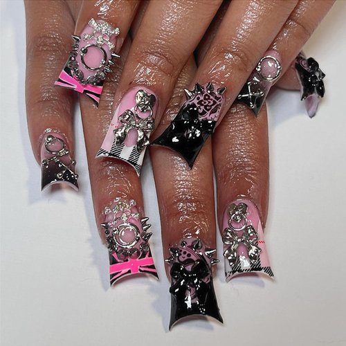 BBATT-HAPPY 170PCS Nail Charms for Acrylic Nails,Silver Star Planet Cross Door Handle Billiards Dice Mechanical Parts Alloy Resin Nail Art Accessories,Nail Jewels for Nail Art Supplies Craft DIY