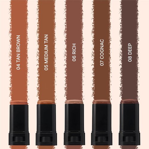 Kiss New York Airy Velvet Contour Stick - Deep 0.70 Oz | Buildable Cool Toned Face Sculpting Cream with Brush Set