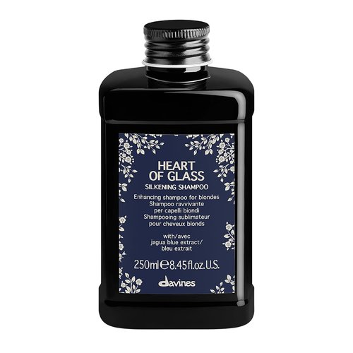 Davines Heart of Glass Silkening Shampoo - Enhancing Blue Shampoo for Blonde & Silver Hair | Nourishing Cleanser with Jagua Blue Extract