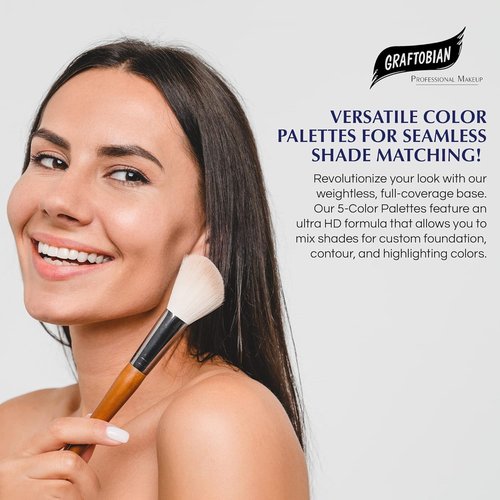 Graftobian HD Glamour Crème Foundation Palette - High Definition 5 Color Cream Foundation for Medium Warm Skin