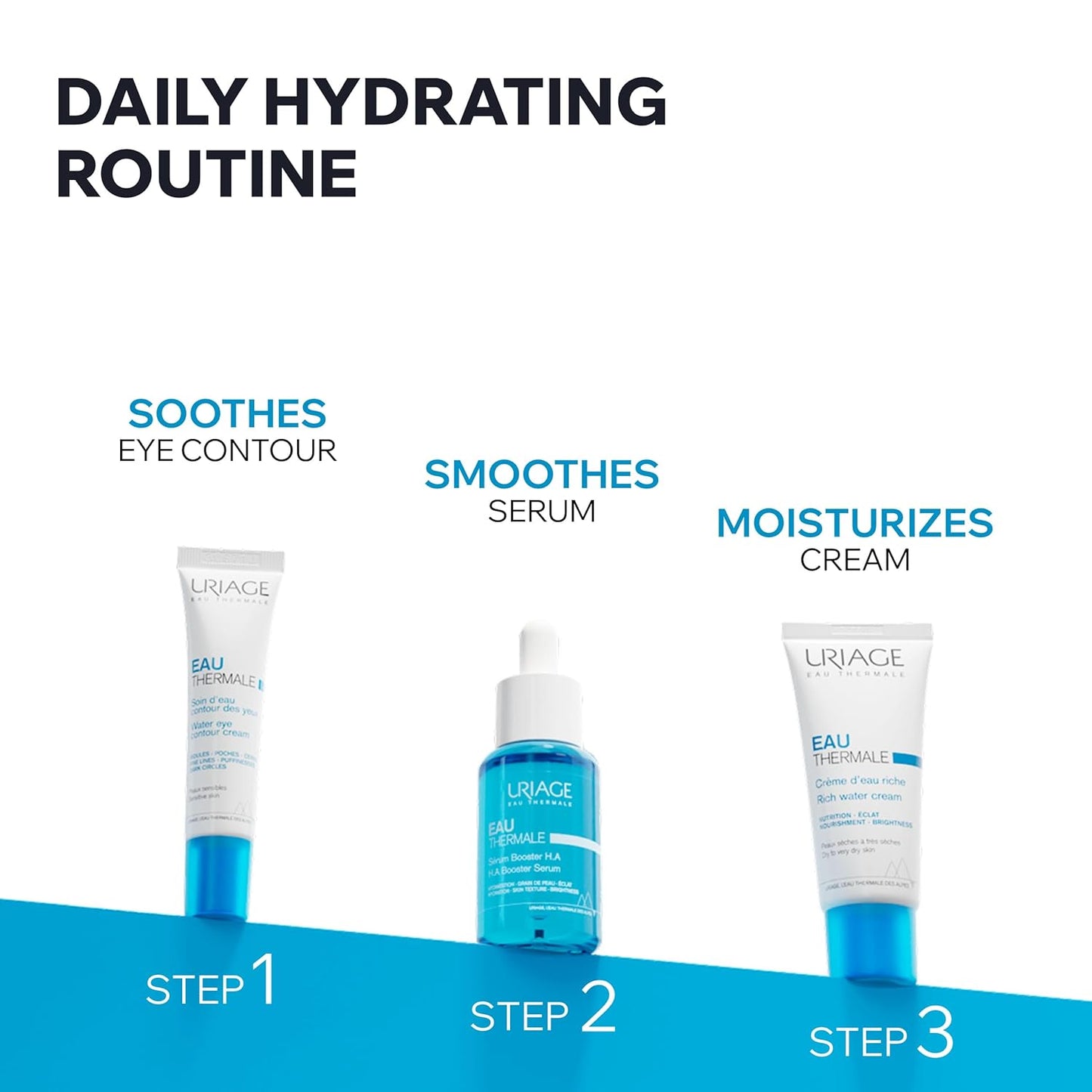 Uriage Moisturizing Face Cream - 24H Hydration with Hyaluronic Acid | Fresh Floral Scent, Non-Comedogenic