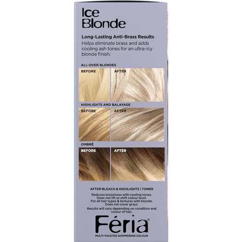L'Oreal Paris Feria Hair Toner - Long-Lasting Ammonia-Free Demi-Permanent Color | Pearl Blonde, 1 Application