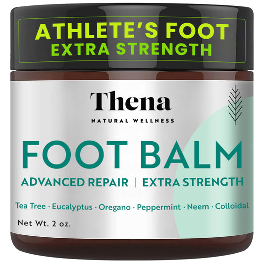 THENA Natural Wellness Athletes Foot Balm Extra Strength, Athletes Foot Treatment Cream, Heals Dry Cracked Feet Heels Itchy Skin Nails Toenails Advanced Foot Care for Men Women
