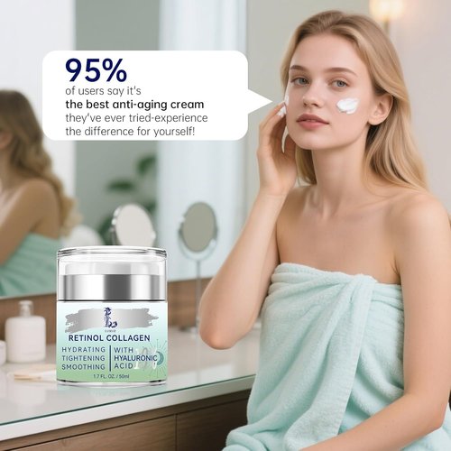 Regine Switzerland Retinol Firming Face & Neck Cream - Anti-Aging Moisturizer with Collagen & Hyaluronic Acid, 1.7 Fl Oz