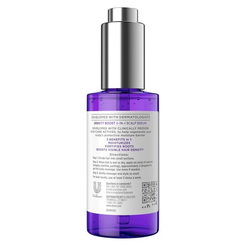Dove Derma Scalp Density Boost Serum - 3-in-1 Formula with Prebiotic Glycerin & Zinc | 2 oz for Thinning Hair