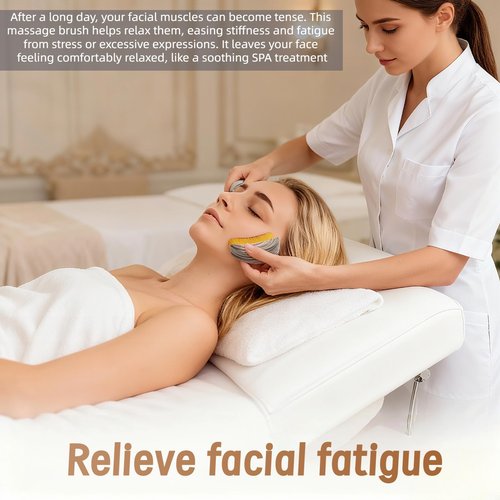 Eavkoar Lymphatic Contour Facial Brush, Lymphatic Drainage Massager for Chin and Neck, Massage Brush for Contouring, De-Puffing, and Smoothing the Skin, Firming the Skin