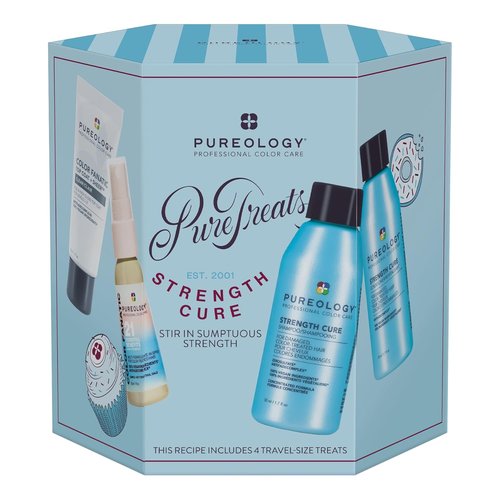 Pureology Pure Treats Strength Cure Mini Kit - Sulfate-Free Repair Shampoo & Conditioner Set for Damaged Hair