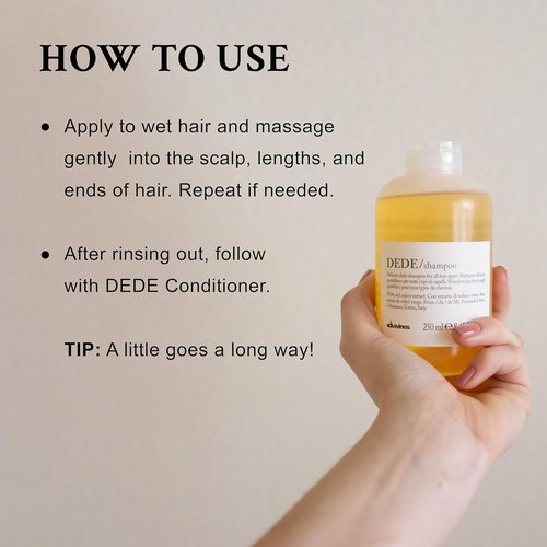 Davines DEDE Shampoo - Gentle Daily Cleanser for Medium & Fine Hair with Red Celery Extract | 8.45 Fl Oz