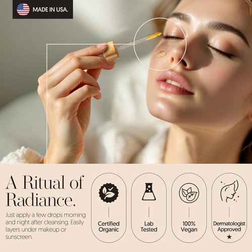 Finally 100% Organic Tsubaki Face Oil & Under-Eye Serum - Hydrating, Brightening, Anti-Aging Formula for Glowing Skin