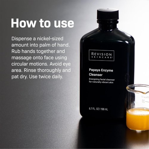 Revision Skincare Papaya Enzyme Cleanser - Energizing Facial Cleanser with Salicylic Acid, Soothing Exfoliation