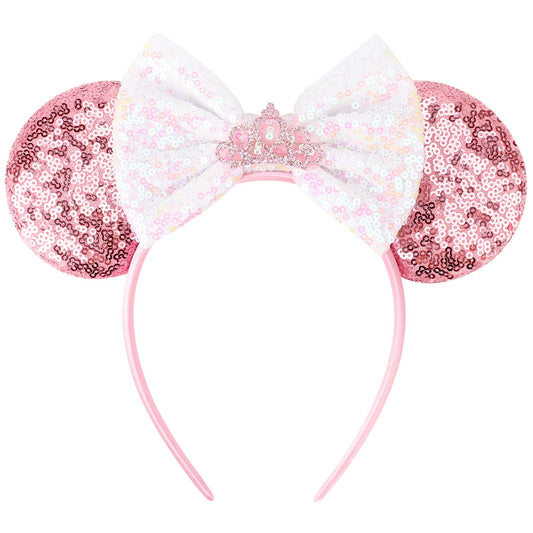 AQOKKA 1 Pcs Mouse Ears Headbands with Bow for Birthday Party, Hair Hoop Party Decoration Cosplay Costume Hair Accessories for Women & Girls