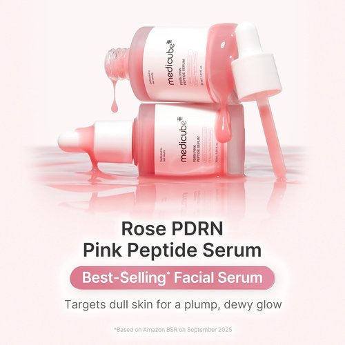 Medicube PDRN Pink Peptide Serum - Vegan Glow Serum with Peptides & Niacinamide for Hydration | 1.01 fl. oz.