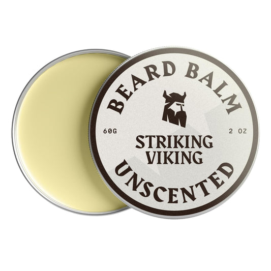 Viking Beard Balm for Men - Unscented 2 Ounces | Fragrance-Free Care & Styling with Argan & Jojoba Oils