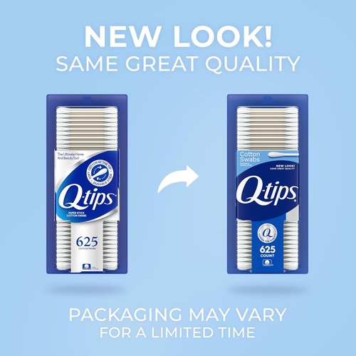 Q-Tips Cotton Swabs - Ultra Soft & Absorbent | 625 Count for Gentle Cleaning