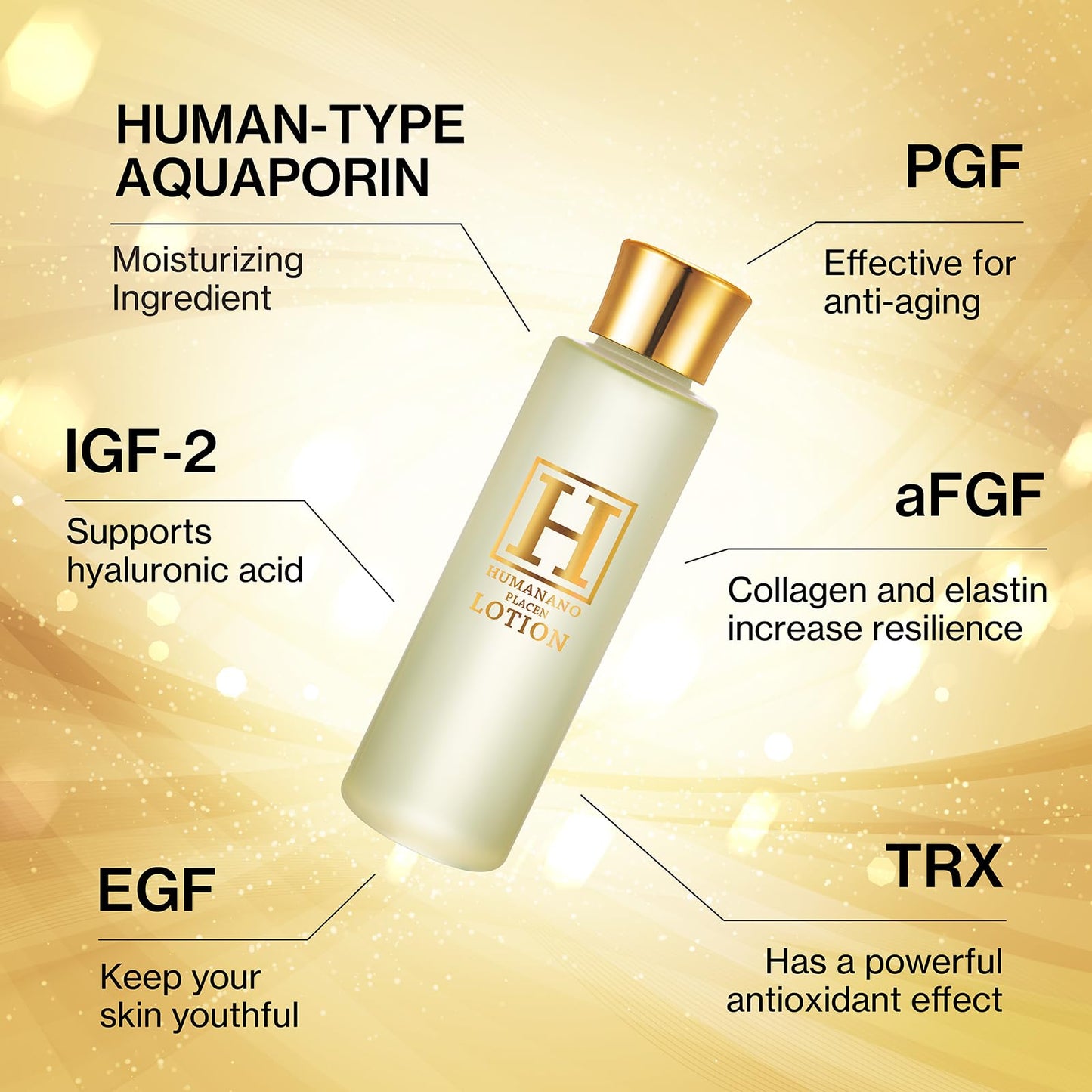 Japanese Placen Facial Treatment Essence Lotion, Water-Based, EGF, FGF, HUMANANO, Fragrances Free, Mineral Oil Free, Cruelty Free (1month 5.07 fl oz)