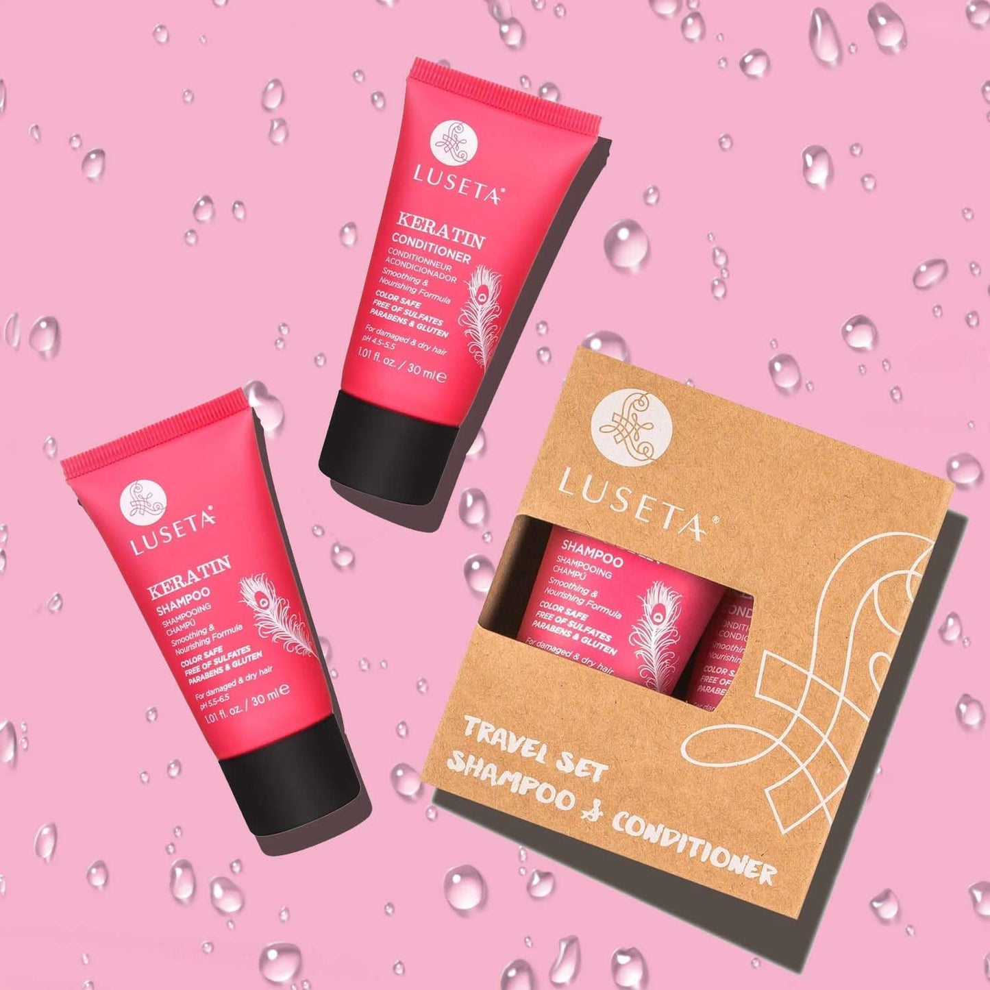 Luseta Hyaluronic Acid Moisturizing Shampoo & Conditioner Set for Dry and Damaged Hair, Sulfate Free Shampoo and Conditioner for Women Infused with Argan Oil and Shea Butter Paraben-Free2 x 16.9oz