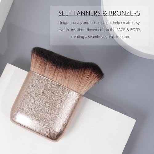 GOERTI Self Tanner Brush - Flawless Body Makeup Applicator for Tanning & Bronzing | Kabuki Brush for Face & Body