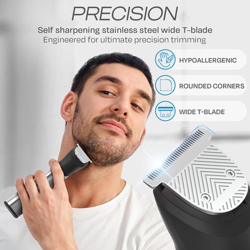 HUMMINGBIRD MK9 MasterGroom Trimmer - 21-Piece Men's Grooming Kit | Waterproof, Stainless Steel, USB-C Rechargeable, LED Display