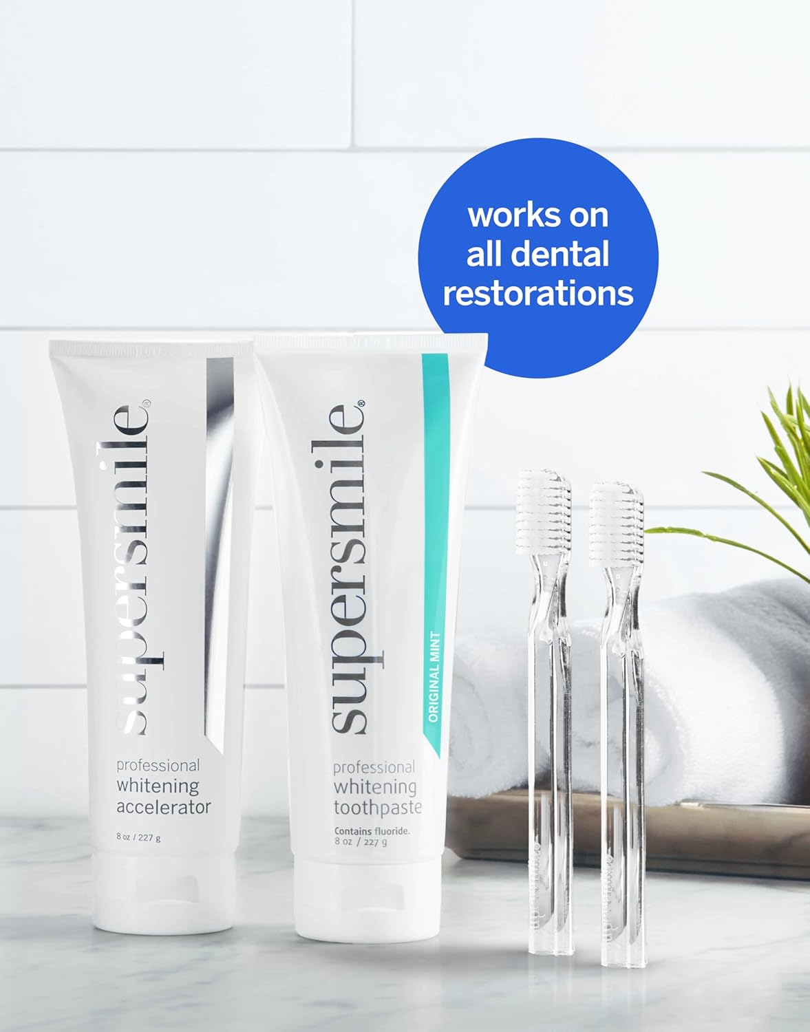 Supersmile Whitening Kit - Original Mint Flavor for Bright, White Teeth | Complete Oral Care Set