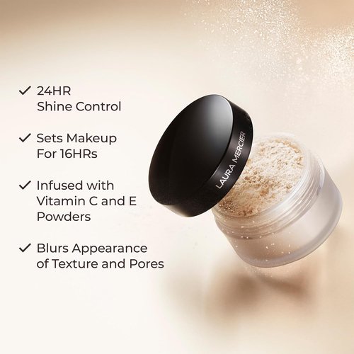Laura Mercier Translucent Loose Setting Powder - 24HR Shine Control, Soft Matte Finish | Long-Lasting, 4 Shades
