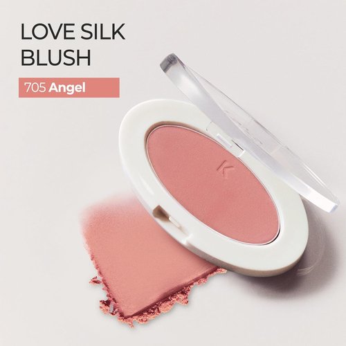 Laka Love Silk Blush - Radiant, Buildable Color for a Natural Glow | Long-Lasting Moisturizing Formula (#705 Angel)