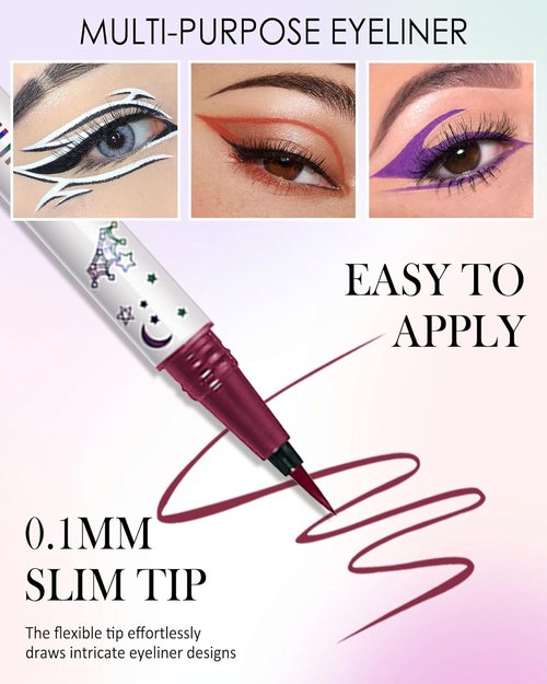 Regine Switzerland Colored Liquid Eyeliner Pen - Black Waterproof, Long-Lasting & Smudge-Proof | Perfect Valentine’s Day Gift