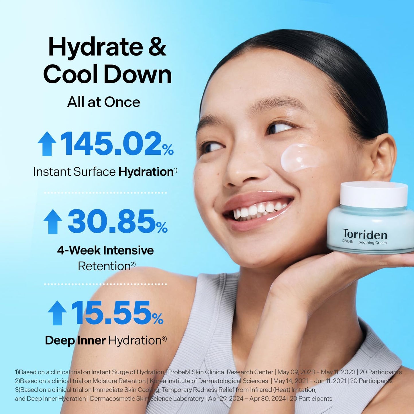 Torriden DIVE IN Hyaluronic Acid Soothing Cream - Revitalizing Moisturizer for Sensitive Skin | 100ml (3.38 fl. oz)