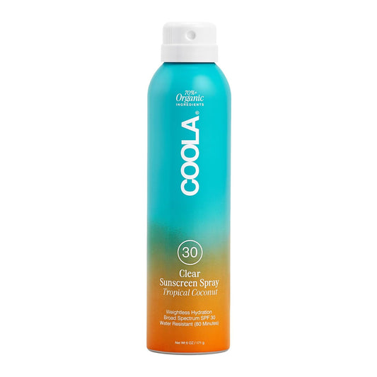 COOLA Organic Sunscreen SPF 30 - Vegan Tropical Coconut Sunblock Spray for Daily Skin Protection