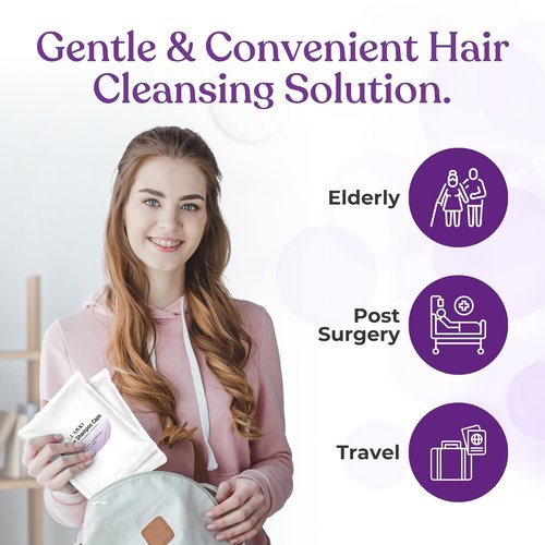**Regine Switzerland No Rinse Shampoo Caps - Waterless Hair Washing for Bedridden & Elderly - 6 Pack with Aloe Vera**