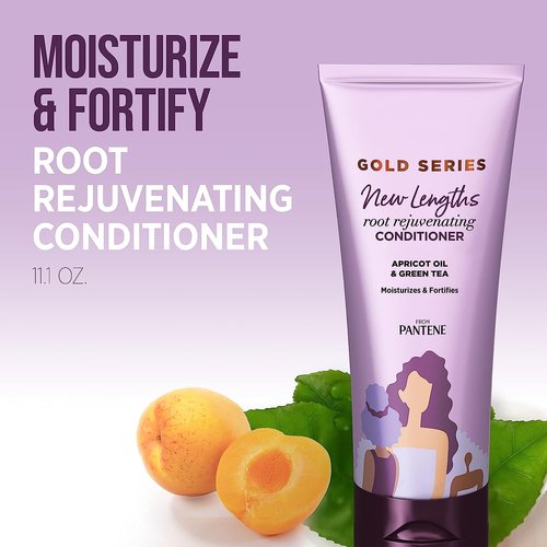 Pantene Gold Series Root Rejuvenating Conditioner - Moisturizes & Fortifies Natural Curly Hair | 11.1 Fl Oz