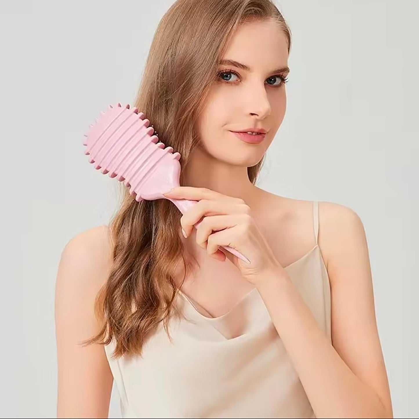 Skiennix Curl Defining Brush - Edge Control Round Hairbrush for Curly Hair | Boar Bristle Design (Green)