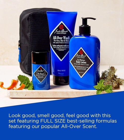 Jack Black Body Collection Set for Men - Body Wash, Pit Boss Deodorant & Moisturizing Lotion