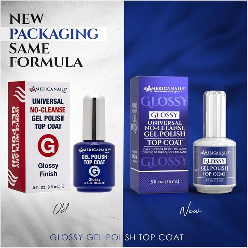 Americanails Gel Polish Top Coat - Long-Lasting Dual Cure Formula for Glossy Finish | 0.5 oz