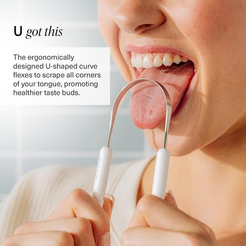 Boka Tongue Scraper - Stainless Steel Cleaner for Adults & Kids with Travel Case | Freshen Breath (Pack of 2)
