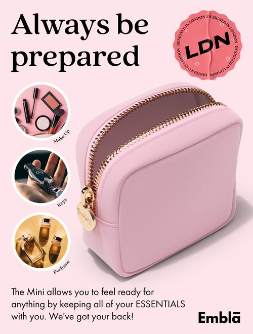 BE MINE Valentine Makeup Bag Travel Cosmetics Pouch and Toiletry Bag, Nylon Zipper Pouch Purse, Cute Make Up Organizer Storage Tote for Women Girls, Travel Skincare Case, Small Makeup Bags, Flamingo