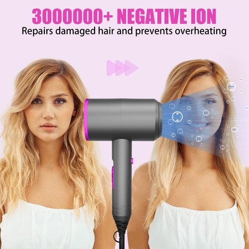 Ionic Hair Dryer, Professional Blow Dryer, Negative Ion Technology Hair Drying for Woman Men Kids Christmas Gifts