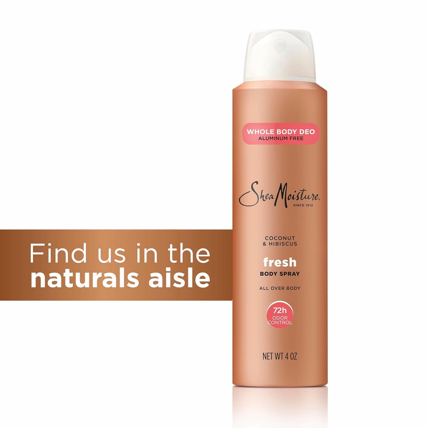 SheaMoisture Whole Body Deodorant Spray - Fresh 72H Odor Control, Aluminum-Free, 4 oz
