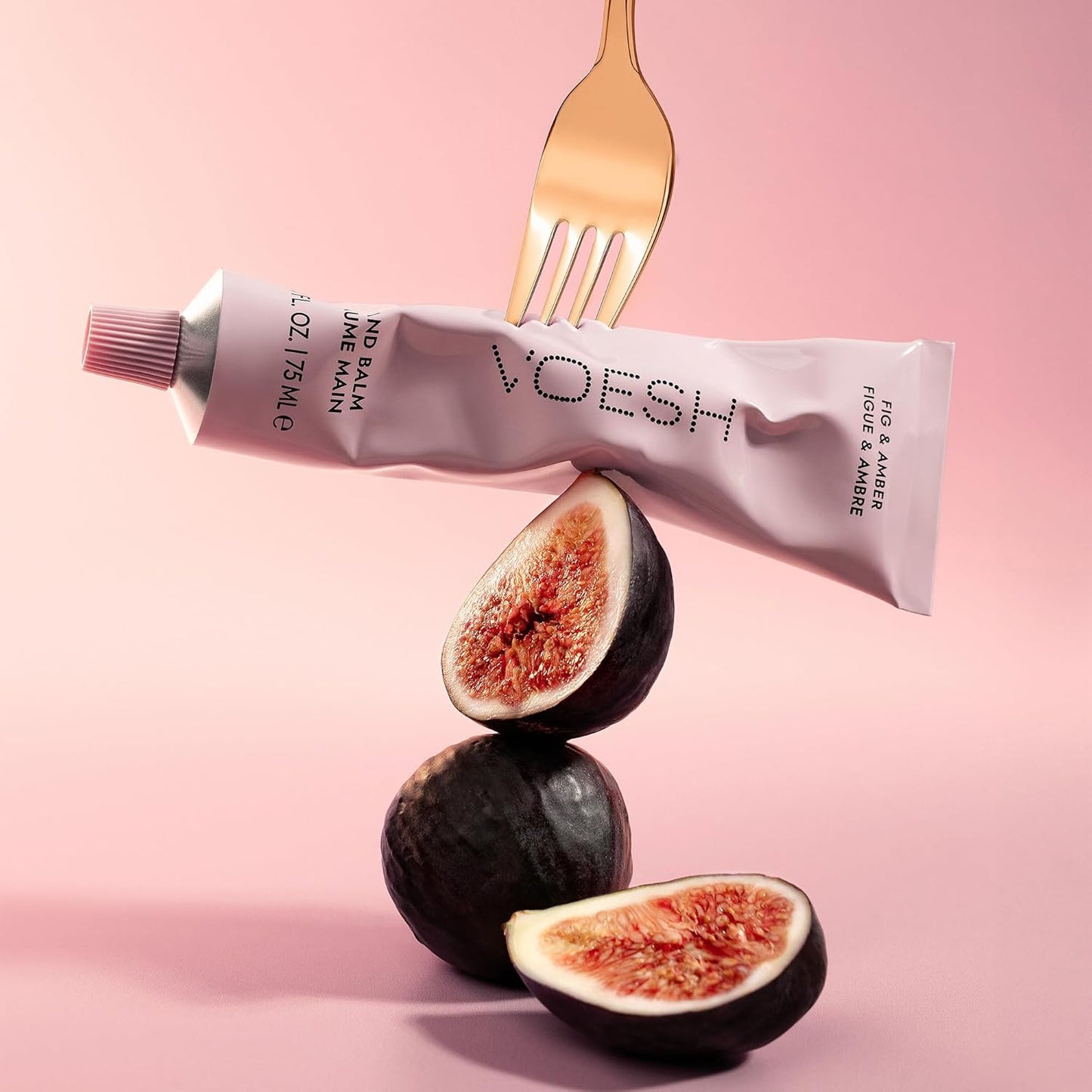 VOESH Vegan Hand Balm - Fig & Amber 2.5 oz | Non-Greasy K-Beauty Hand Cream for Dry Hands with Turmeric & Mango Butter