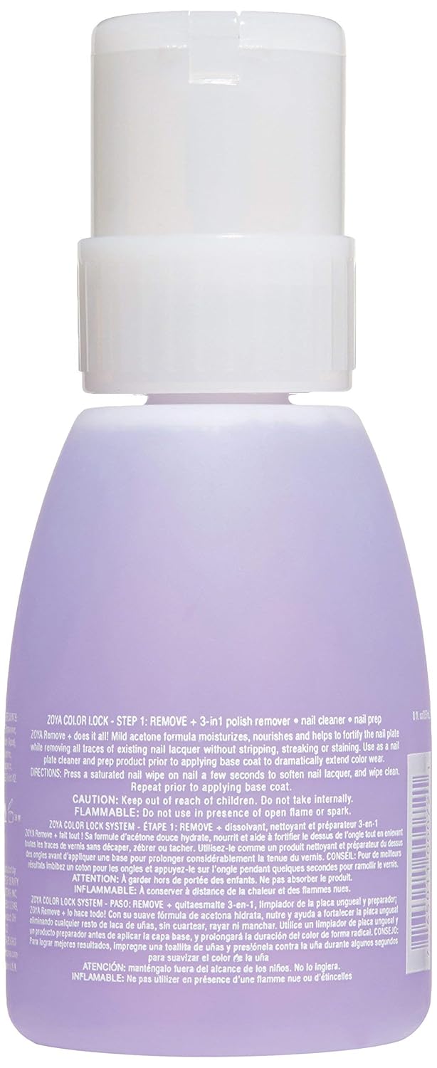 Zoya Remove Plus 3 in 1 Formula - Nail Polish Remover, Cleaner & Prep | 8 Fl Oz
