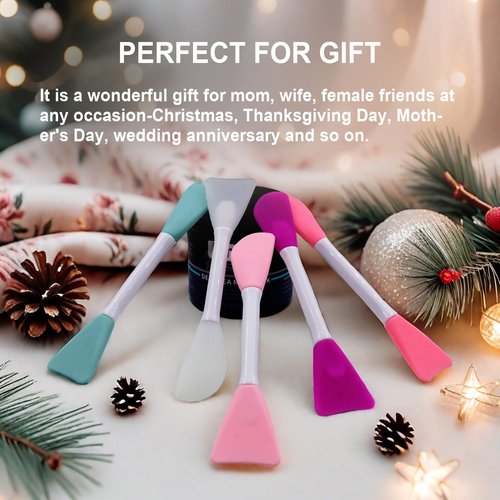 Mask Applicator Silicone Face Brush Face Mud Cream,Clay Mask,DIY,Modeling Mask Brushes DIY Mud Mixing Spatula Double-end Handheld Scoop Skin Care Make up Foundation Gel Cosmetic Tools