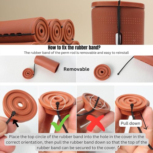 Perm Rods by Extra Large | Jumbo 18 Pcs Hair Rollers for Natural & Long Hair - 3.25in Brown