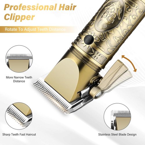 GSKY Professional Hair Clippers for Men - Cordless Beard Trimmer with LED Display | Haircutting Kit