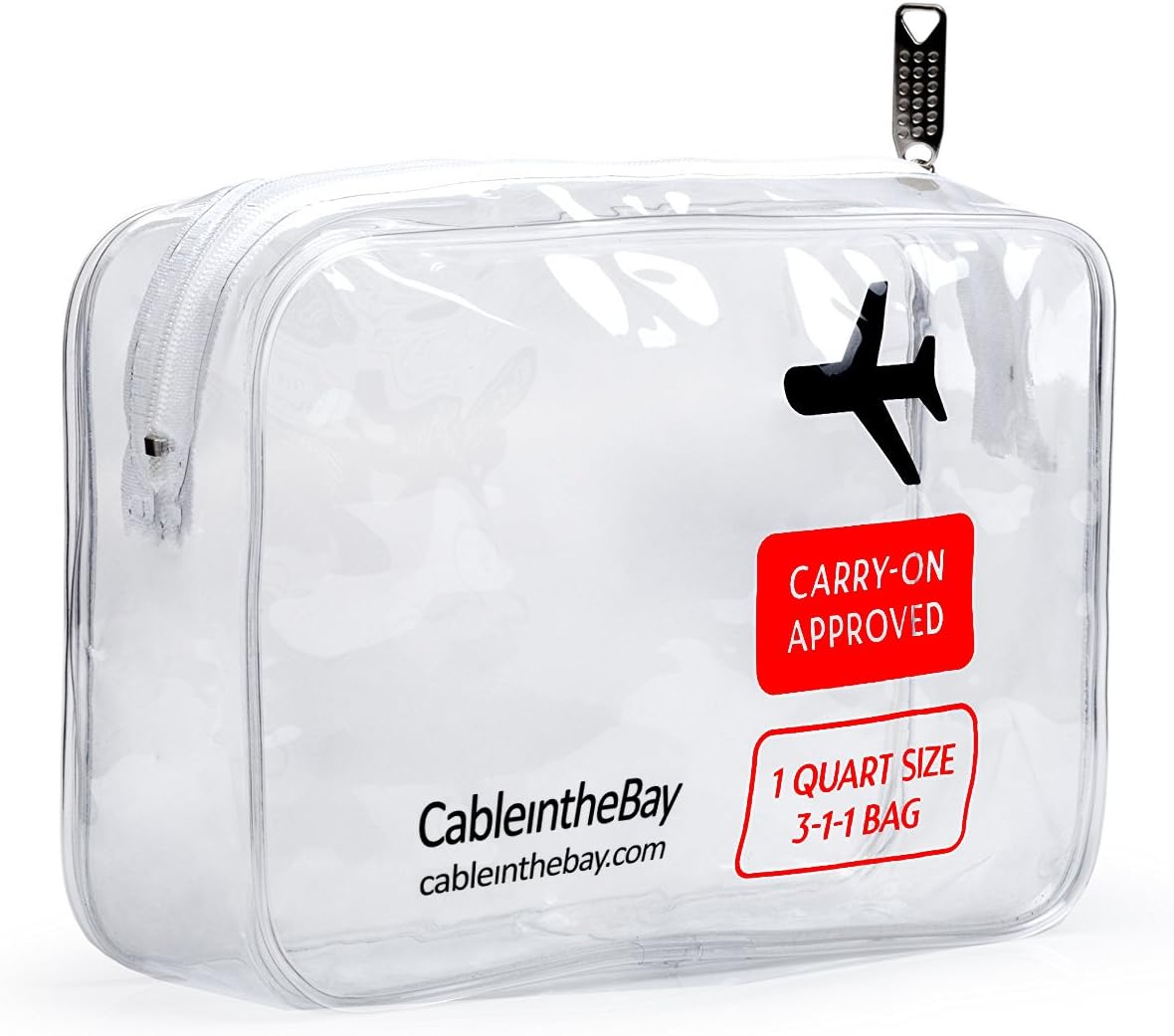Skiennix TSA Approved Clear Travel Toiletry Bag - Quart Sized Zippered 3-1-1 Kit for Men & Women