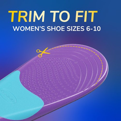 Dr. Scholl's Walk Longer Insoles for Women - Comfortable Plush Foam Cushioning Inserts for Walking, Hiking, and Standing on Feet All-Day with Arch Support - Walk 50% Longer Without Muscle Fatigue