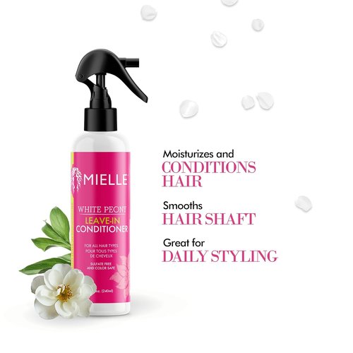 Mielle Organics Leave-In Conditioner Spray - Ultra-Moisturizing Detangler for Curly Hair - 8 Fl Oz