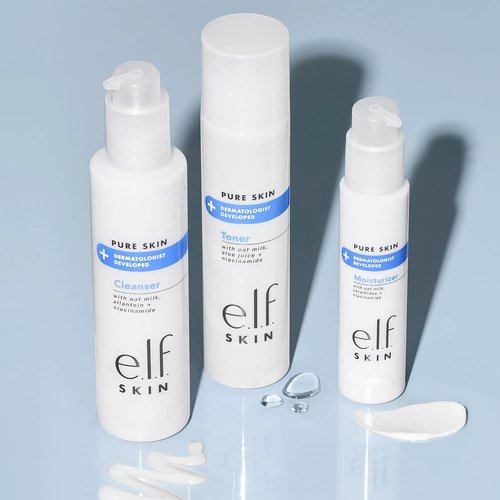 e.l.f. Skin Pure Skin Toner - Gentle Exfoliating Formula with Oat Milk & Aloe Juice for Smooth Complexion