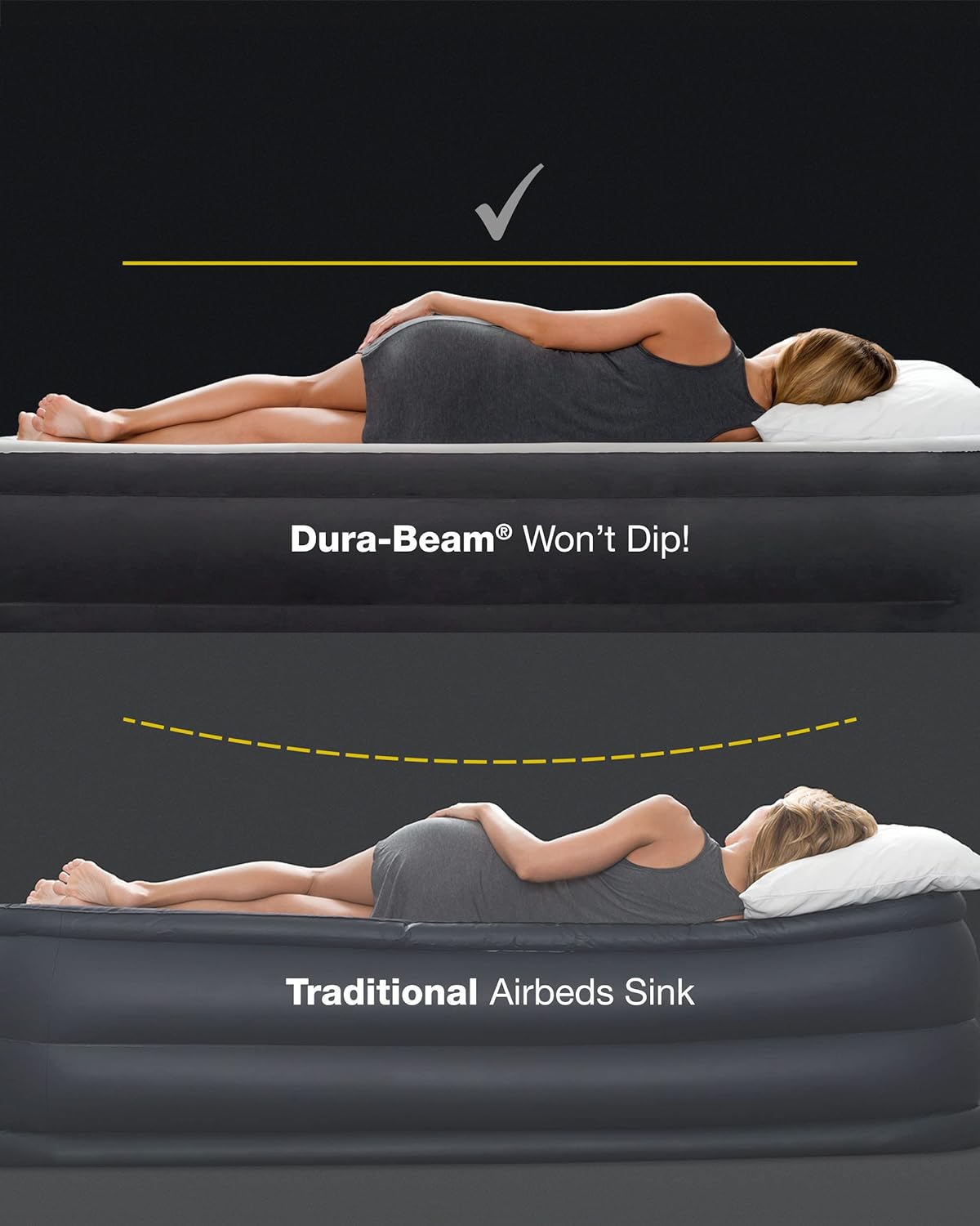 Intex Dura-Beam Twin Air Mattress - Fiber-Tech Construction - 10-Inch Height - 300lb Capacity