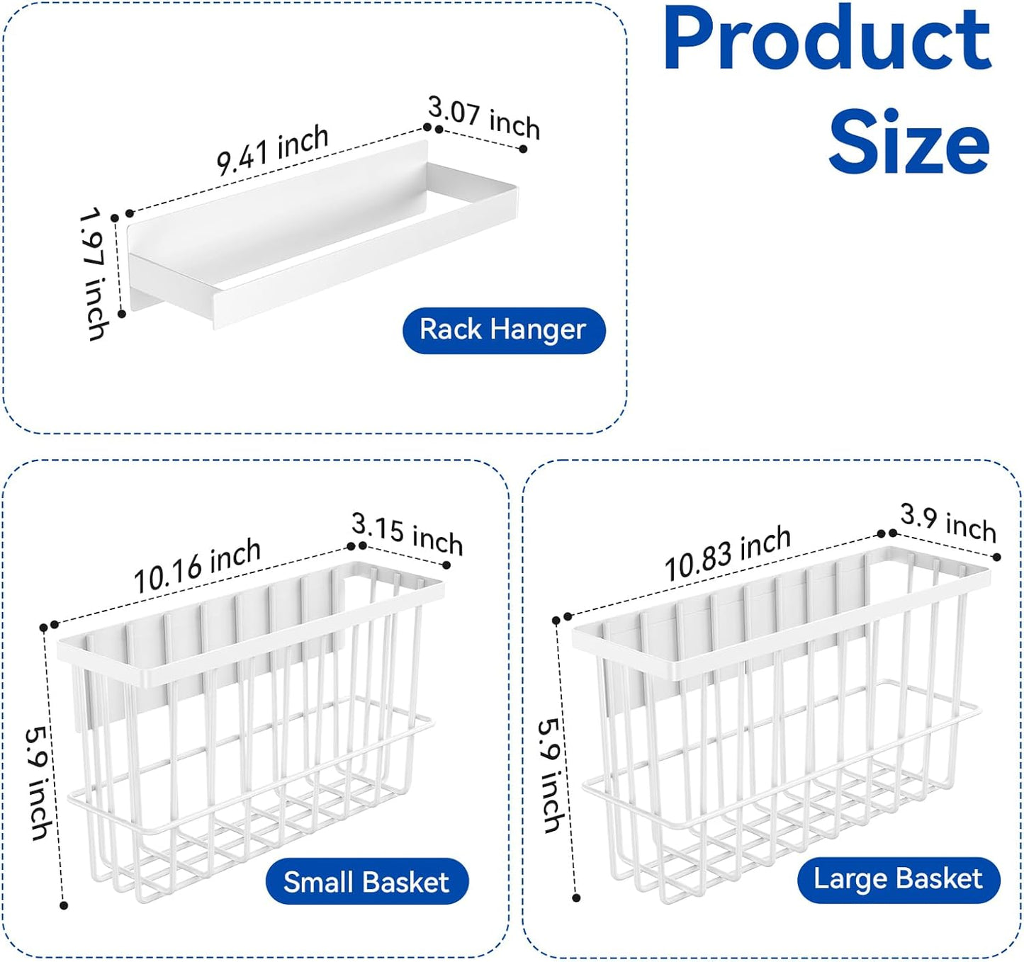 Skiennix Magnetic Dryer Ball Holder - Laundry Room Organizer with Lint Bin & Hanger | White